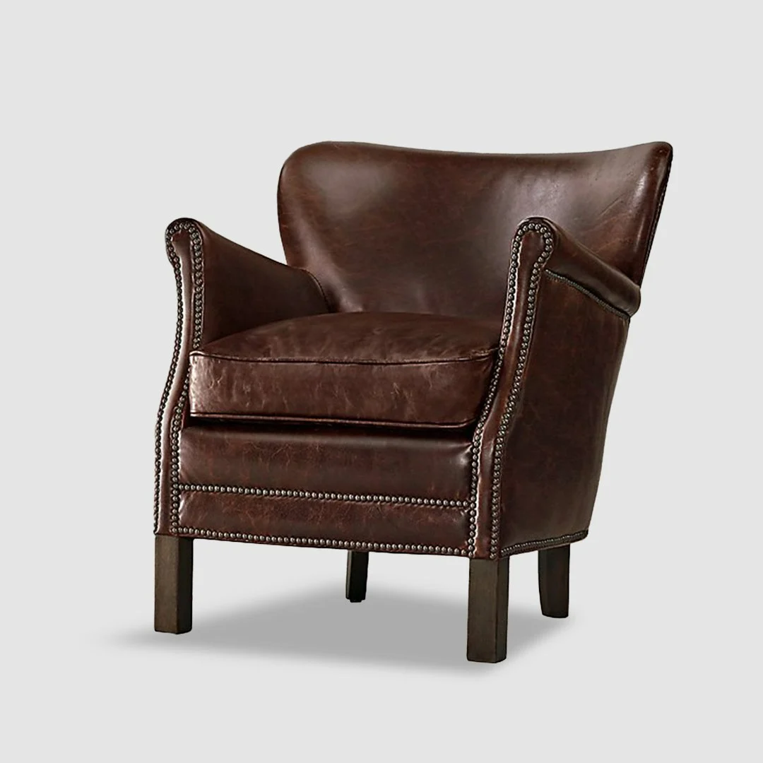 PROFESSOR'S LEATHER Club Chair -MR BROWNSTONE. -Iconic Society 7029 Dark Brown