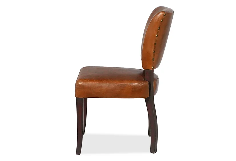 vintage wood leather dining chairs