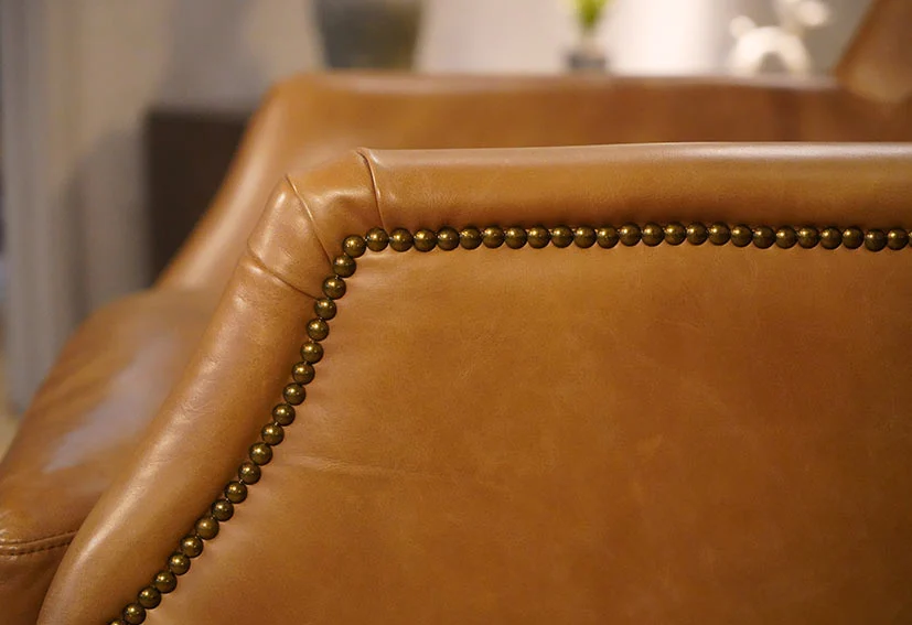 Luxury Vintage Leather club accent armchair -light brown-VINCENT  -Iconic Society Furniture轮播4 - 副本