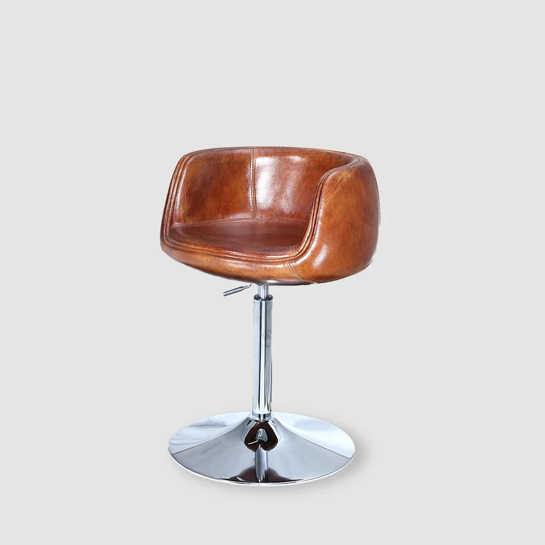 Leather Counter Bar Stool-brown-Barco-Iconic Society  27101-1