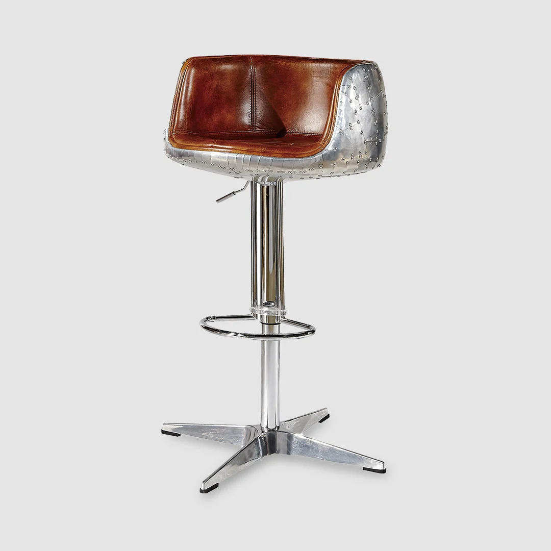 Leather Counter Bar Stool-brown-Barco-Iconic Society  27101