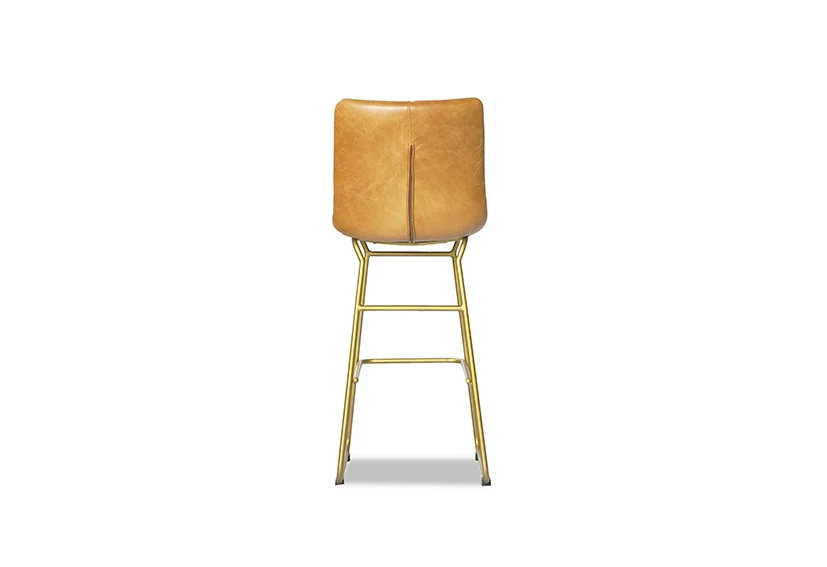 Industrial Metal and Leather Counter Bar Stool 2