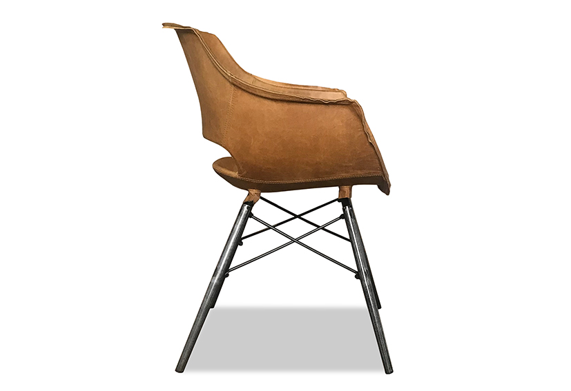 Industrial Leather Dining  Chair-6