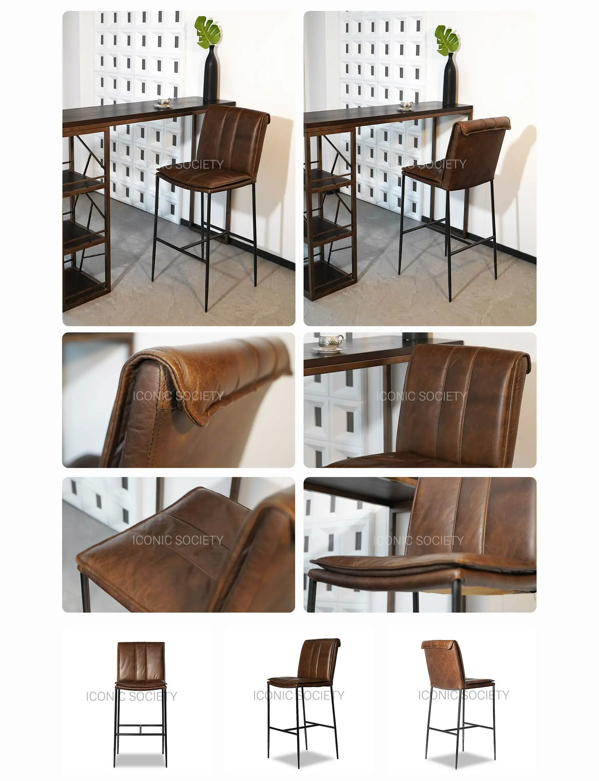 27249 leather sofa manufacturer -tan leather counter stools PC