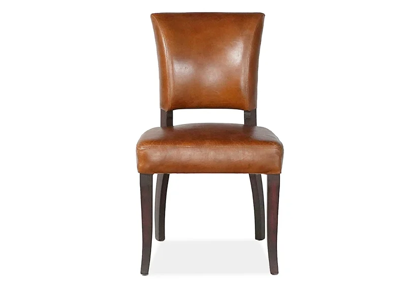 vintage wood leather dining chairs-7