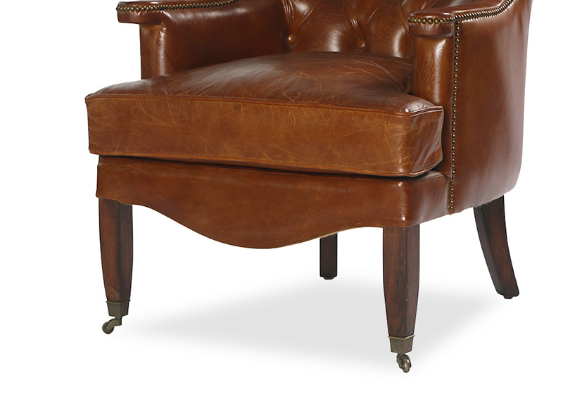 Leather Tufted  Wingback Chair 6