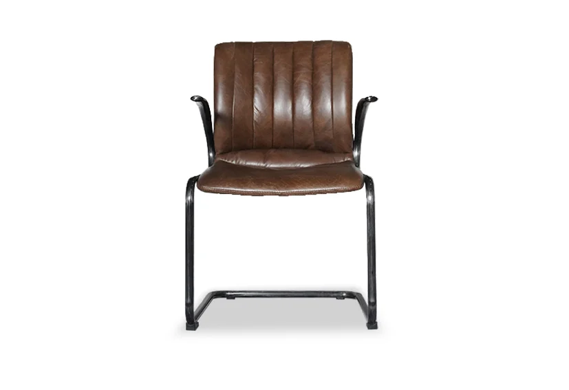 Top Grain Leather Dining Chair -Brown-DIRECTOR -Iconic Society 4