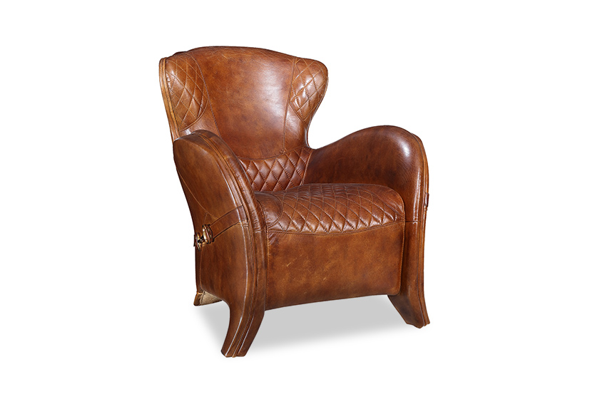 Chesterfield sofa manufacturer-Vintage Luxury Saddle leather chair-Brown-HARVEY-Iconic Society  Furniture-4