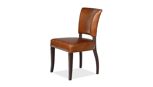 vintage wood leather dining chairs-5