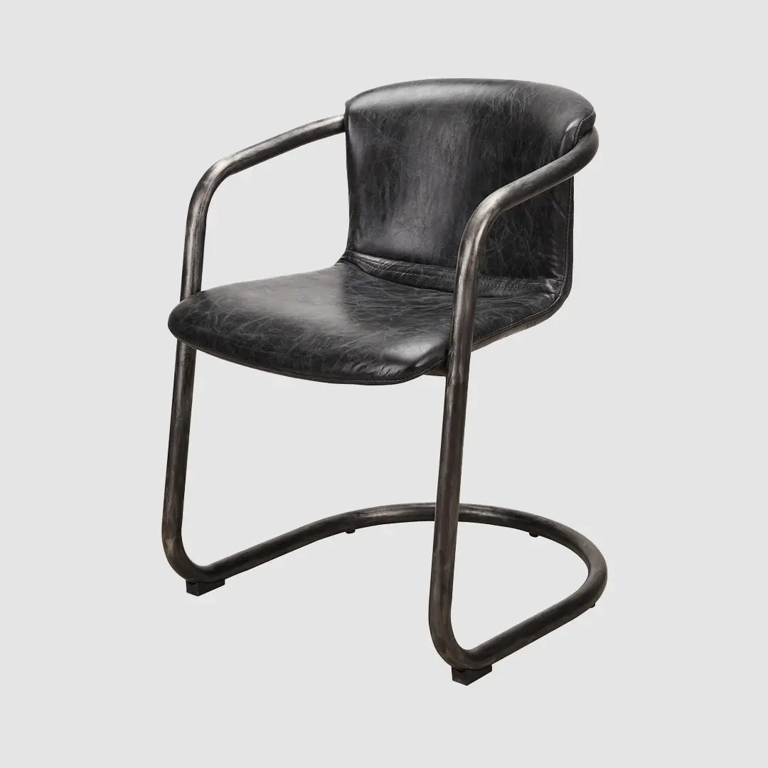 Industrial__Metal_and_Leather_Dining_Chairs_manufacturers--Brown-GRAPHITE_FRAME_-_Iconic_Society_7219-B_Graphite_Black-sofa supplier