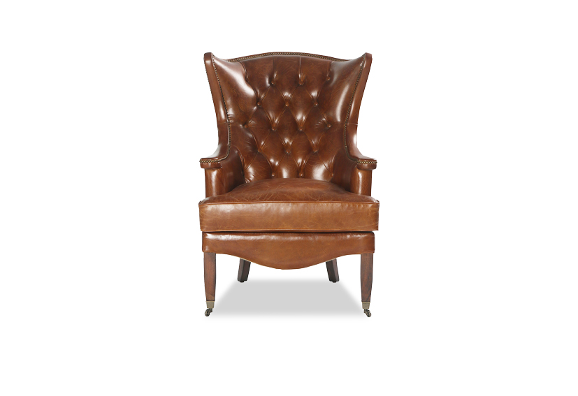 Leather Tufted  Wingback Chair 2