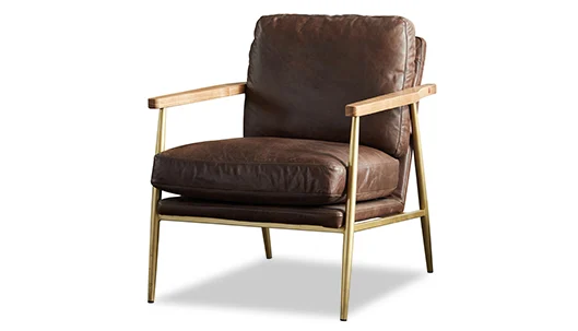 Metal leather wood arm chair 8