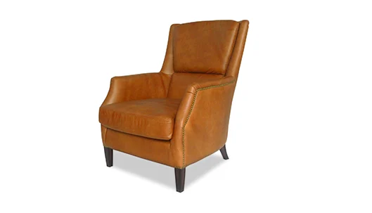 Luxury Vintage Leather club accent armchair -light brown-VINCENT封面 - 副本