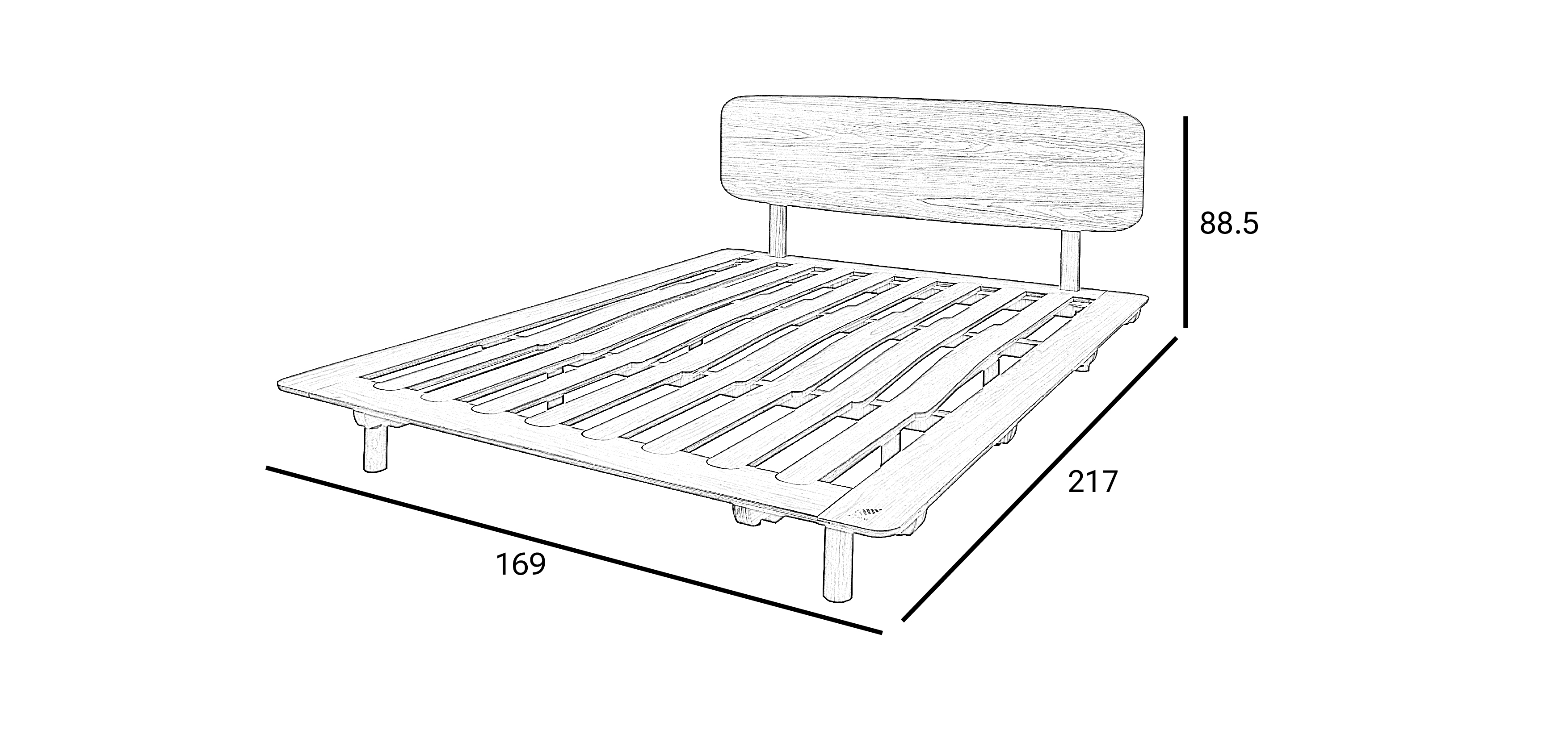 Wood bed size