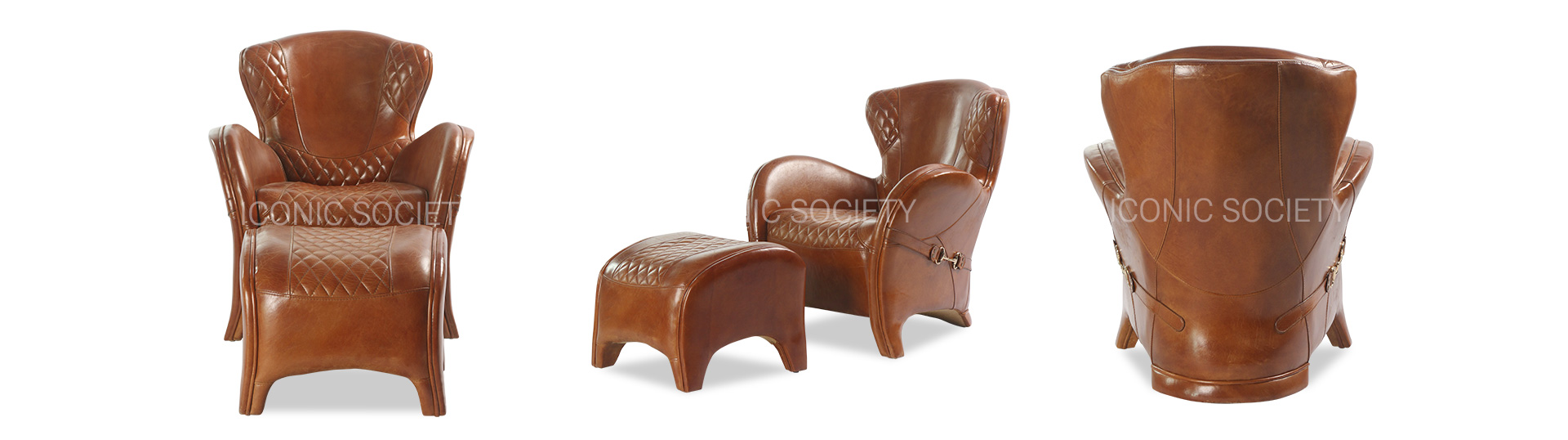 Chesterfield sofa manufacturer-Vintage Luxury Saddle leather chair-Brown-HARVEY-Iconic Society  Furniture-PC