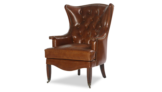 Leather Tfuted Wingback Chair 5