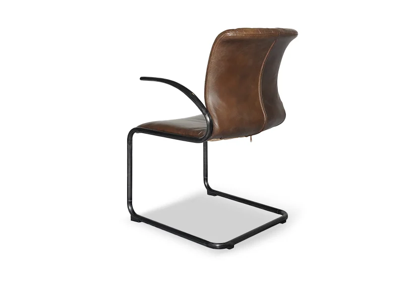 Top Grain Leather Dining Chair -Brown-DIRECTOR -Iconic Society 1