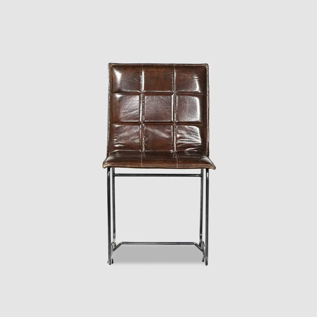 modern leather dining room sets-dark brown 2