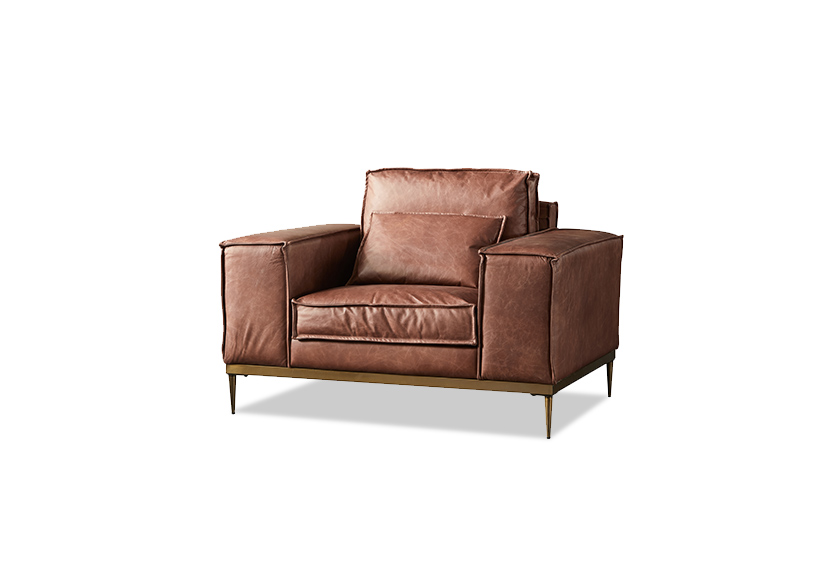 Modern leather sofa-Brown-10