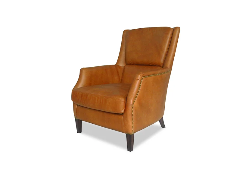 Luxury Vintage Leather club accent armchair -light brown-VINCENT  -Iconic Society Furniture轮播6