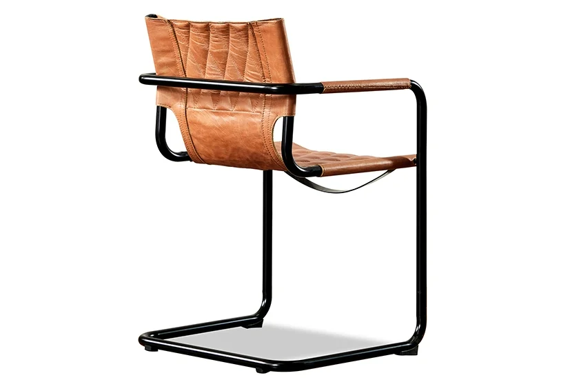 Modern metal real leather armchairs-10