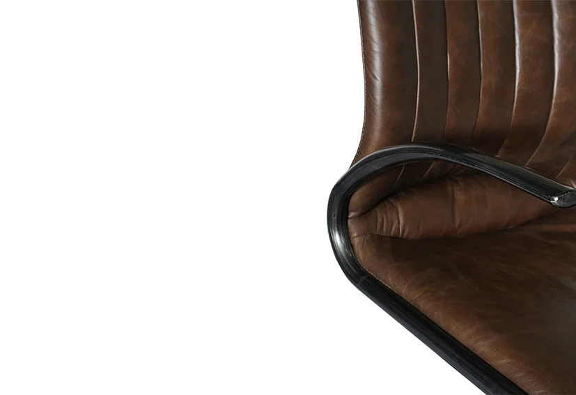 Top Grain Leather Dining Chair -Brown-DIRECTOR -Iconic Society 5