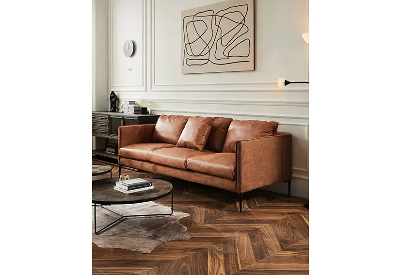 fine_leather_furniture_manufacturers-_Brown-NEGRONI_-Iconic_Society-3-sofa supplier