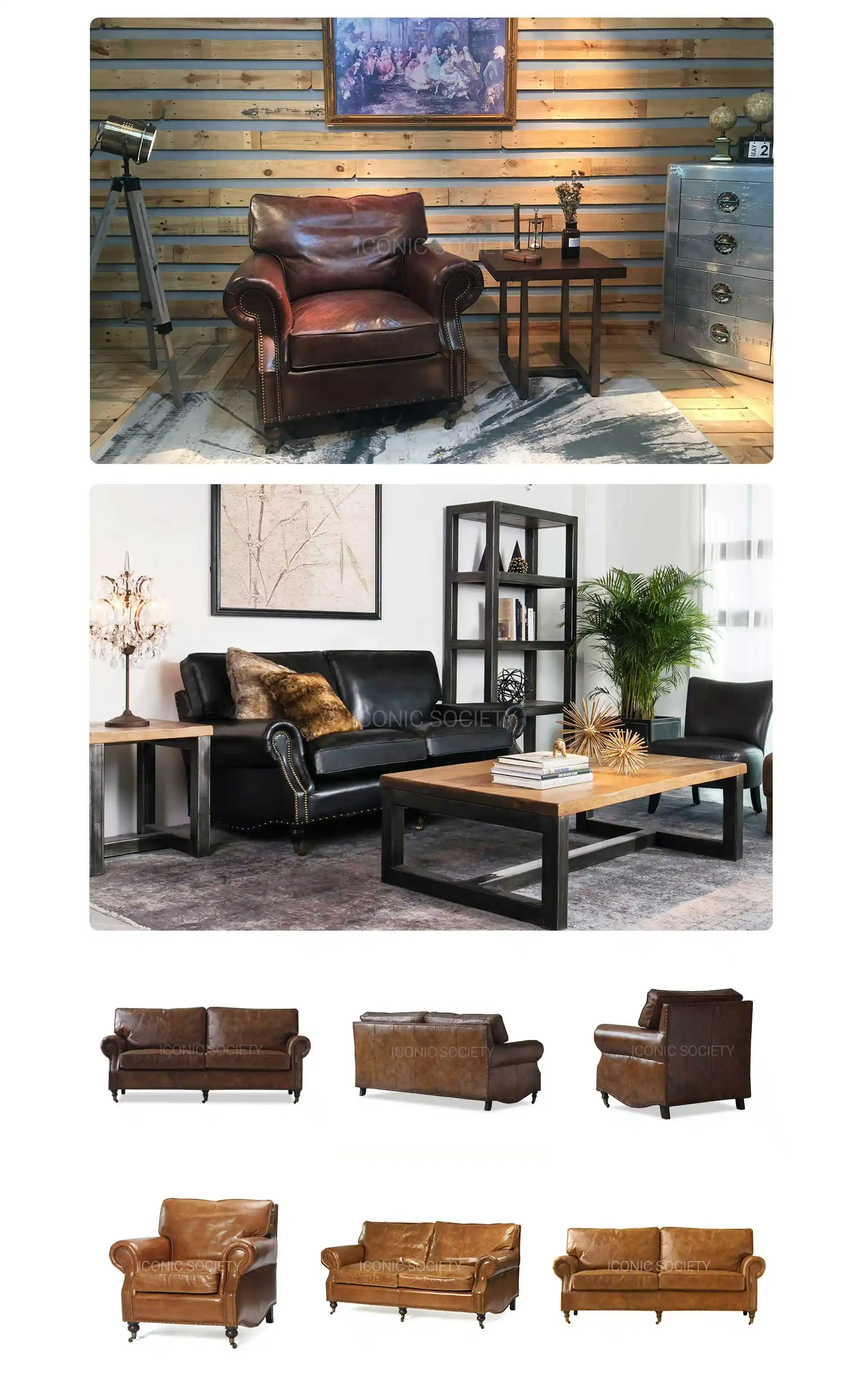 vintage leather sofa-PC