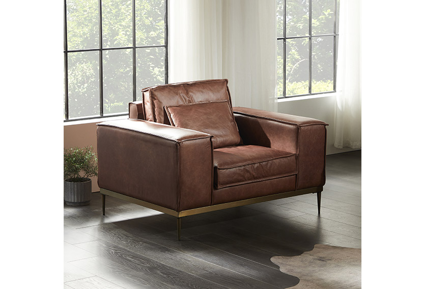 Modern leather sofa-Brown-5